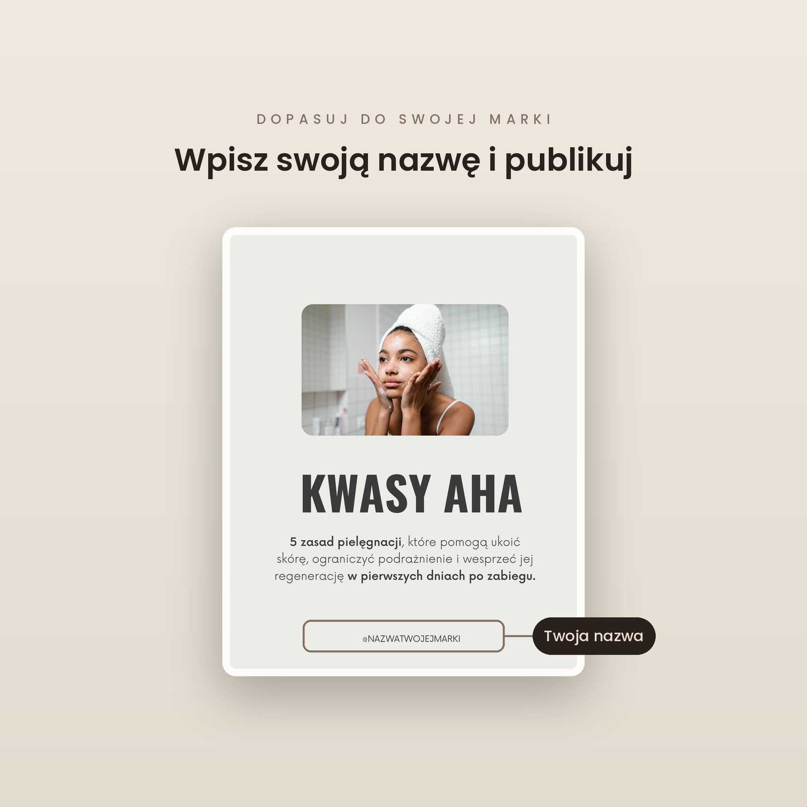 Szablon karuzeli kosmetycznej Canva — pielęgnacja po kwasach AHA - obrazek 6