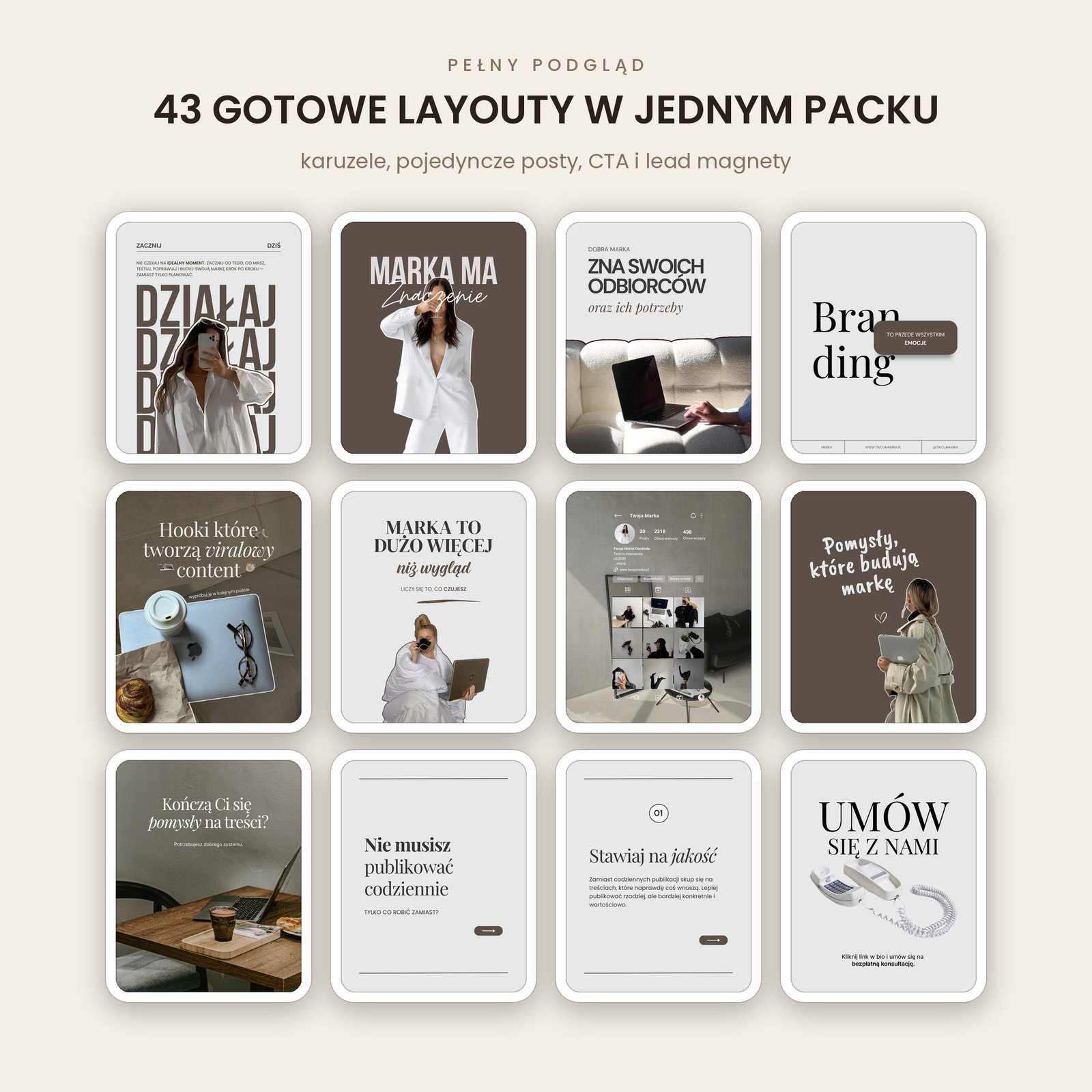 43 szablony do karuzel i postów – Canva
